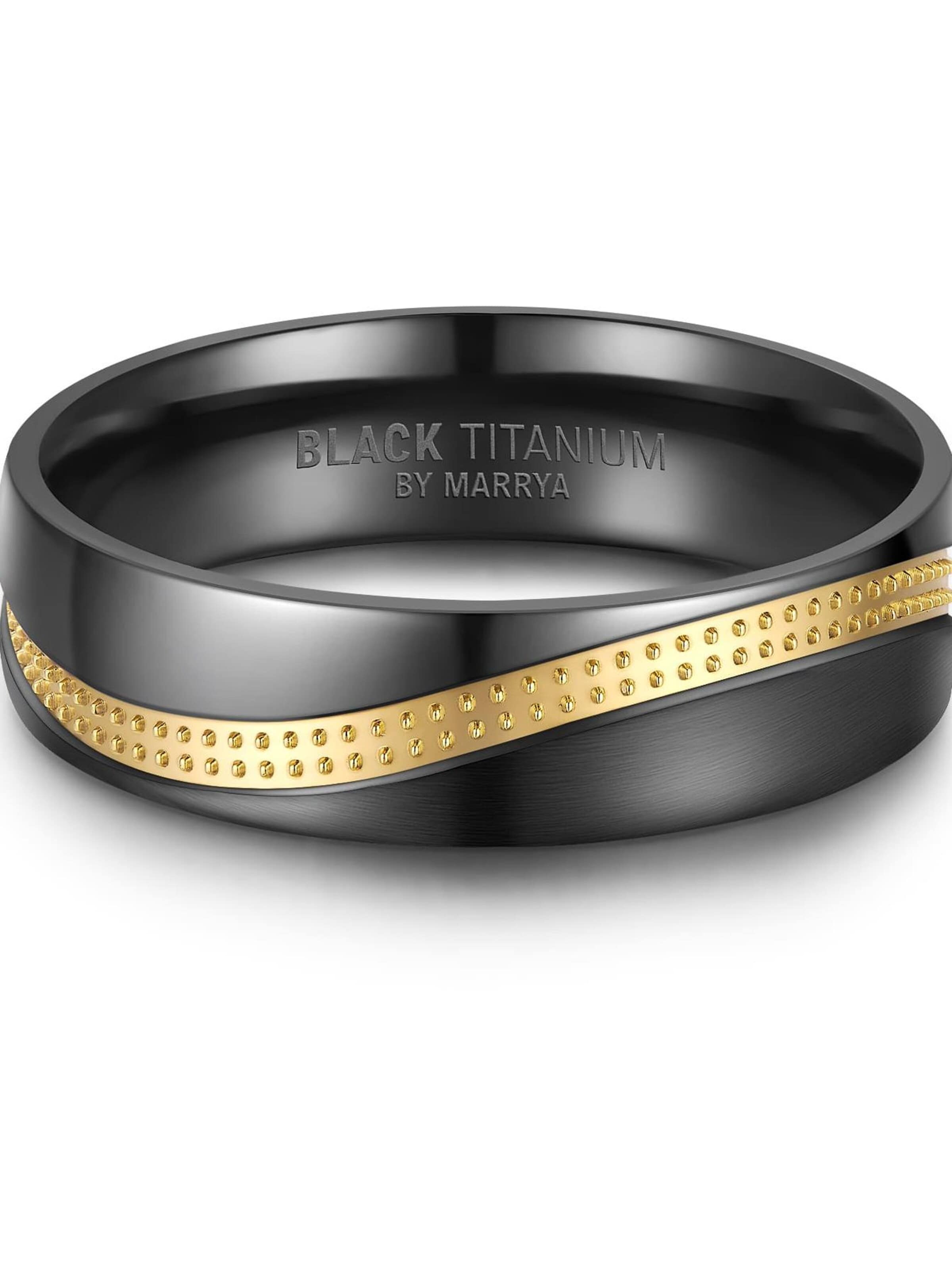 MARRYA Ring 'MARRYA Ehering BT-03 aus Black Titanium' in Grijs