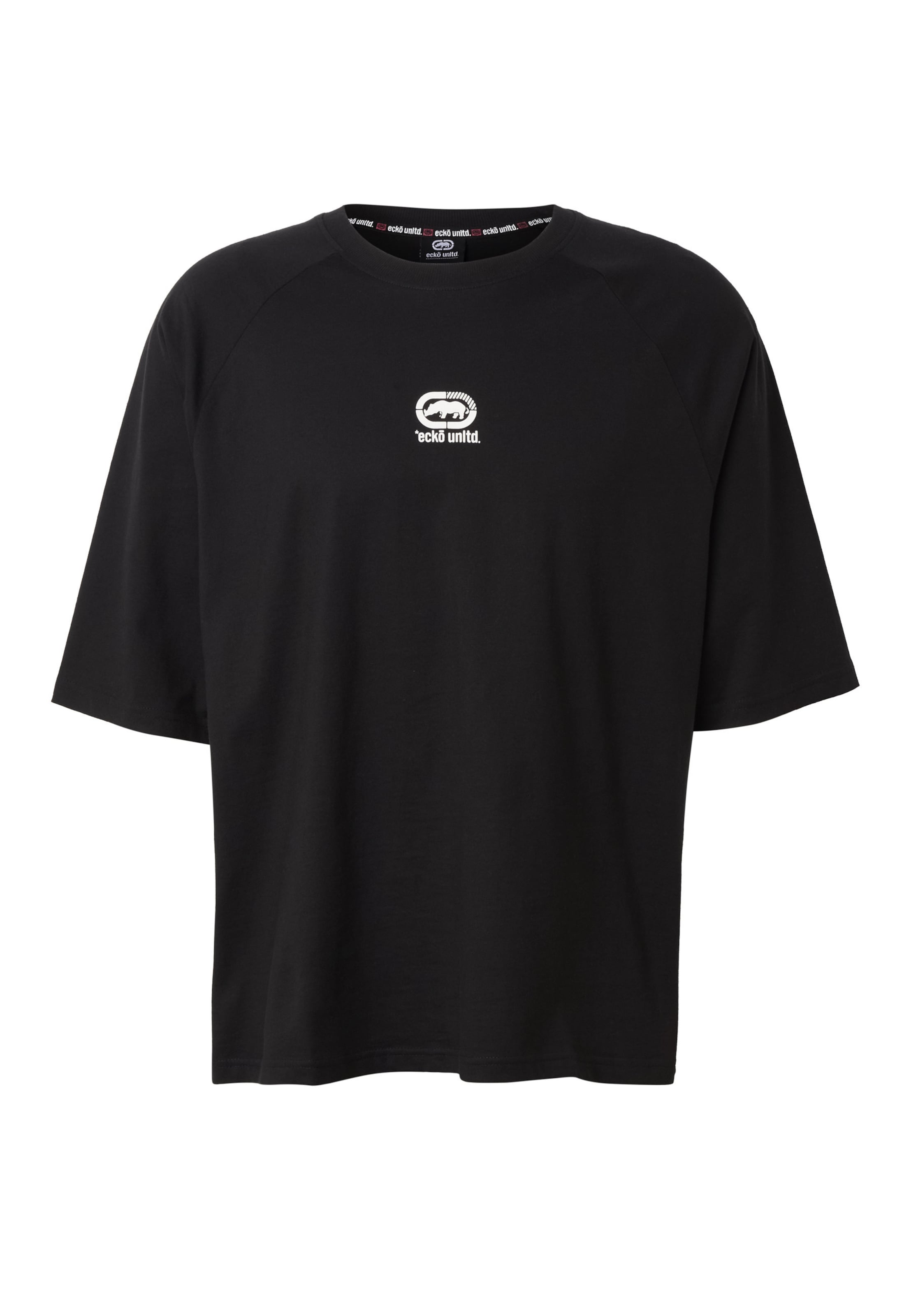 Ecko Unlimited T-Shirt 'Quiet' en noir / blanc, Vue avec produit