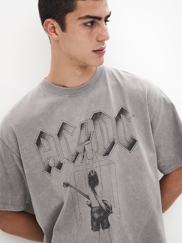 Pull&Bear Shirt 'ACDC' in Grey