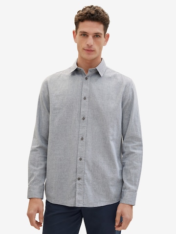 Coupe regular Chemise TOM TAILOR en bleu : devant