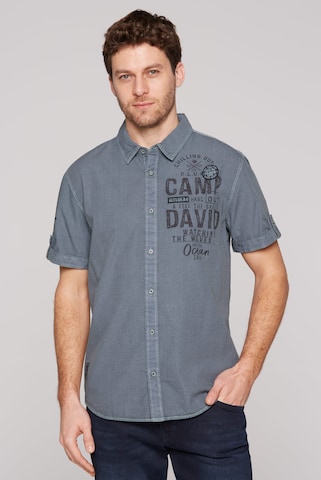 CAMP DAVID Regular fit Button Up Shirt in Grey: front