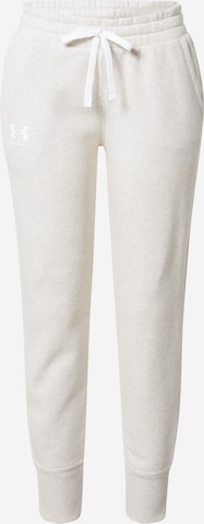 Pantalon de sport 'Rival' UNDER ARMOUR en beige : devant