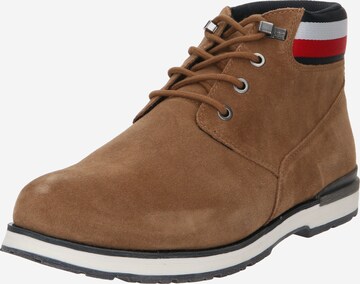 Bottines à lacets TOMMY HILFIGER en marron : devant