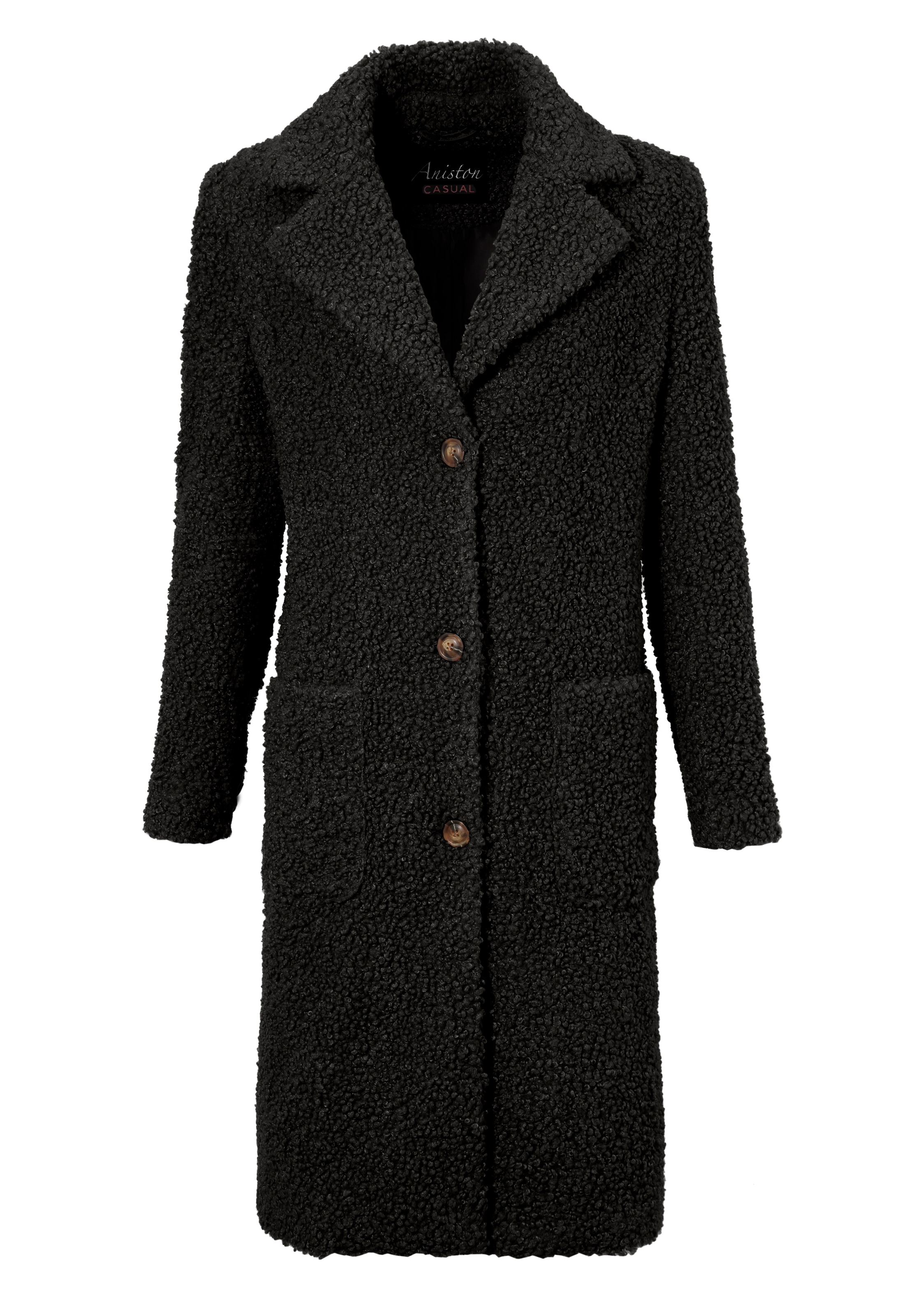 Aniston CASUAL Kurzmantel in Schwarz: Vorderseite