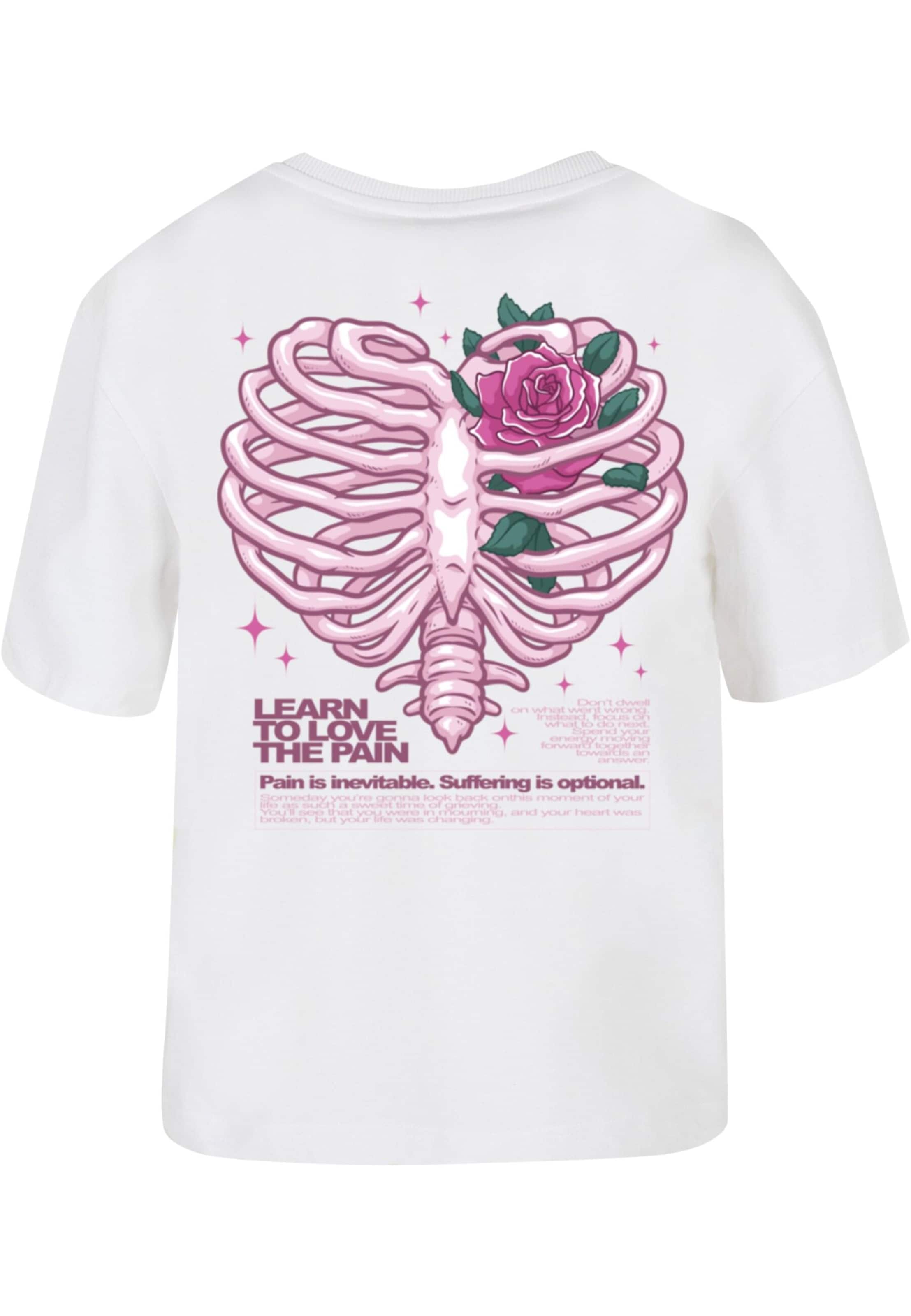 Maglietta 'Heart Cage Rose' di Mister Tee in bianco