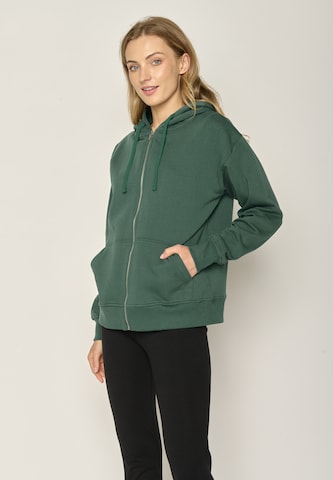 GREENBOMB Sweat jacket 'Basic' in Green: front