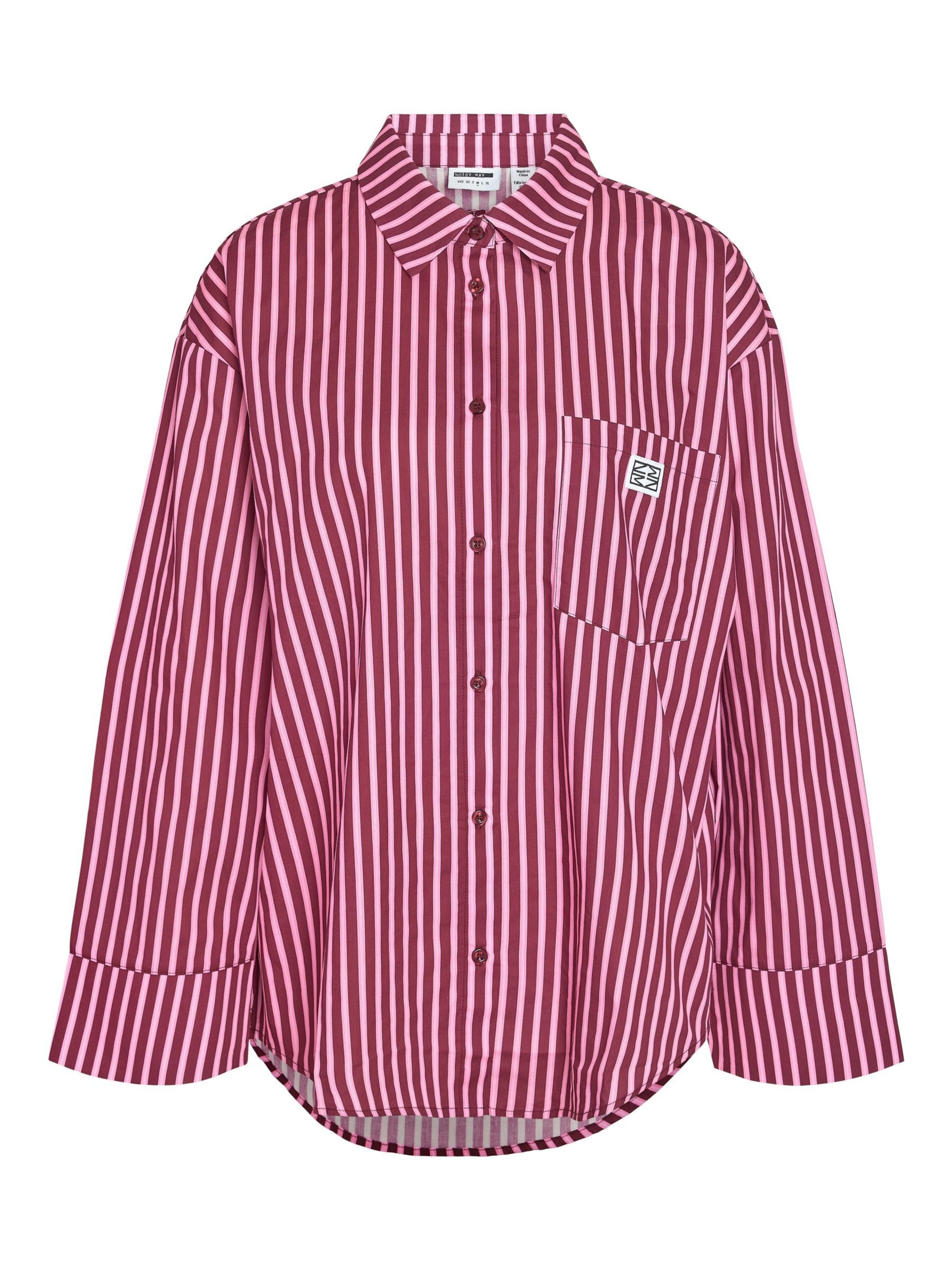 Noisy may Blouse in de kleur Pink / Wit, Productweergave