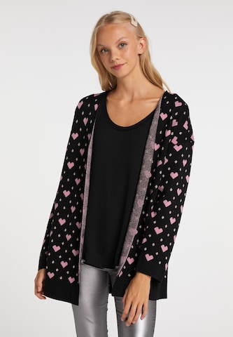 myMo at night Knit Cardigan in Black: front