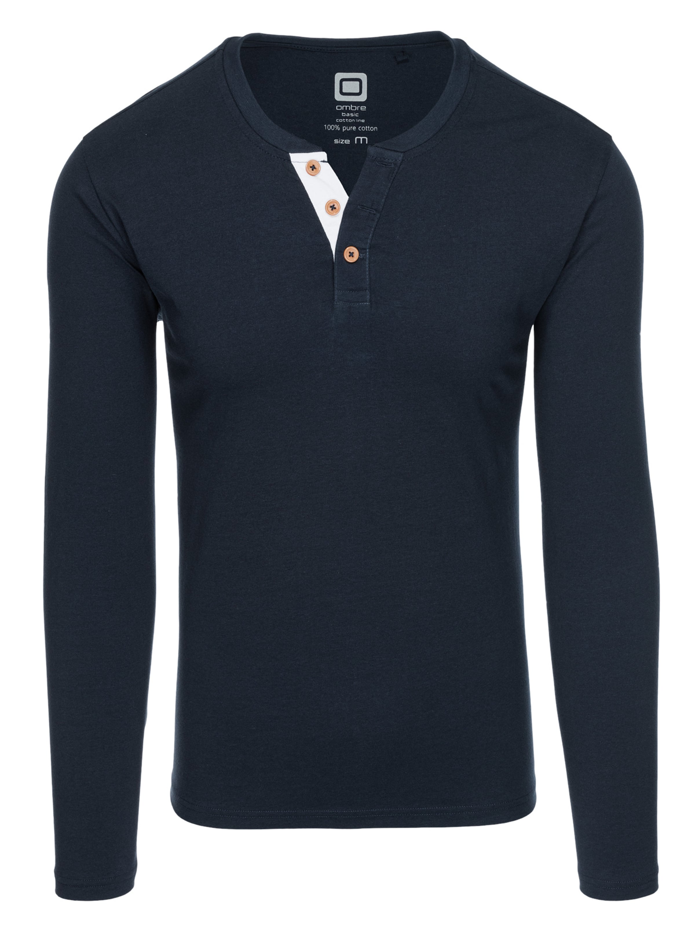 Ombre Shirt 'OM-LSCL-0107' in S in marine blue, Item view
