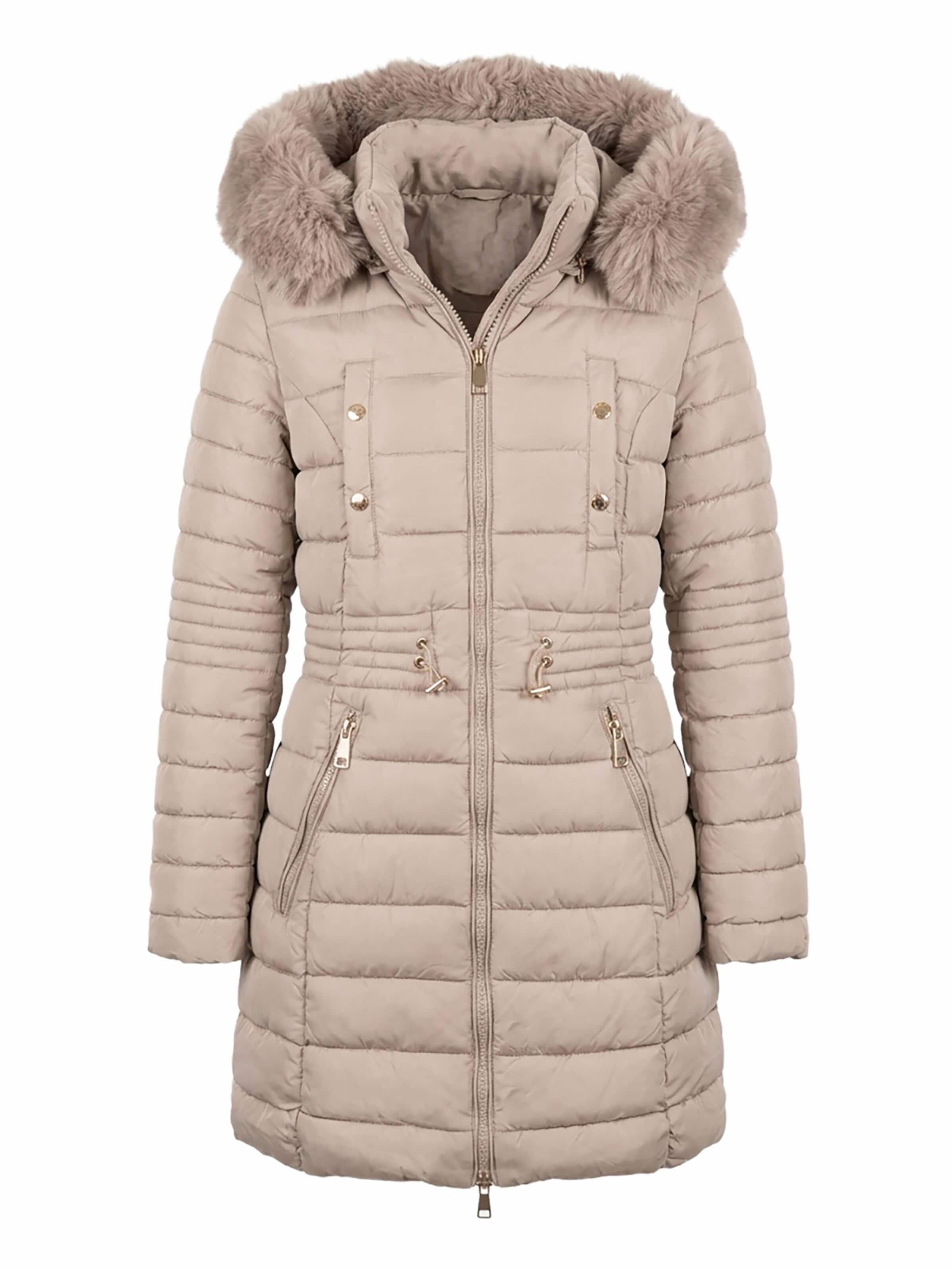 L'Arte Milano Winterjas in Beige: voorkant
