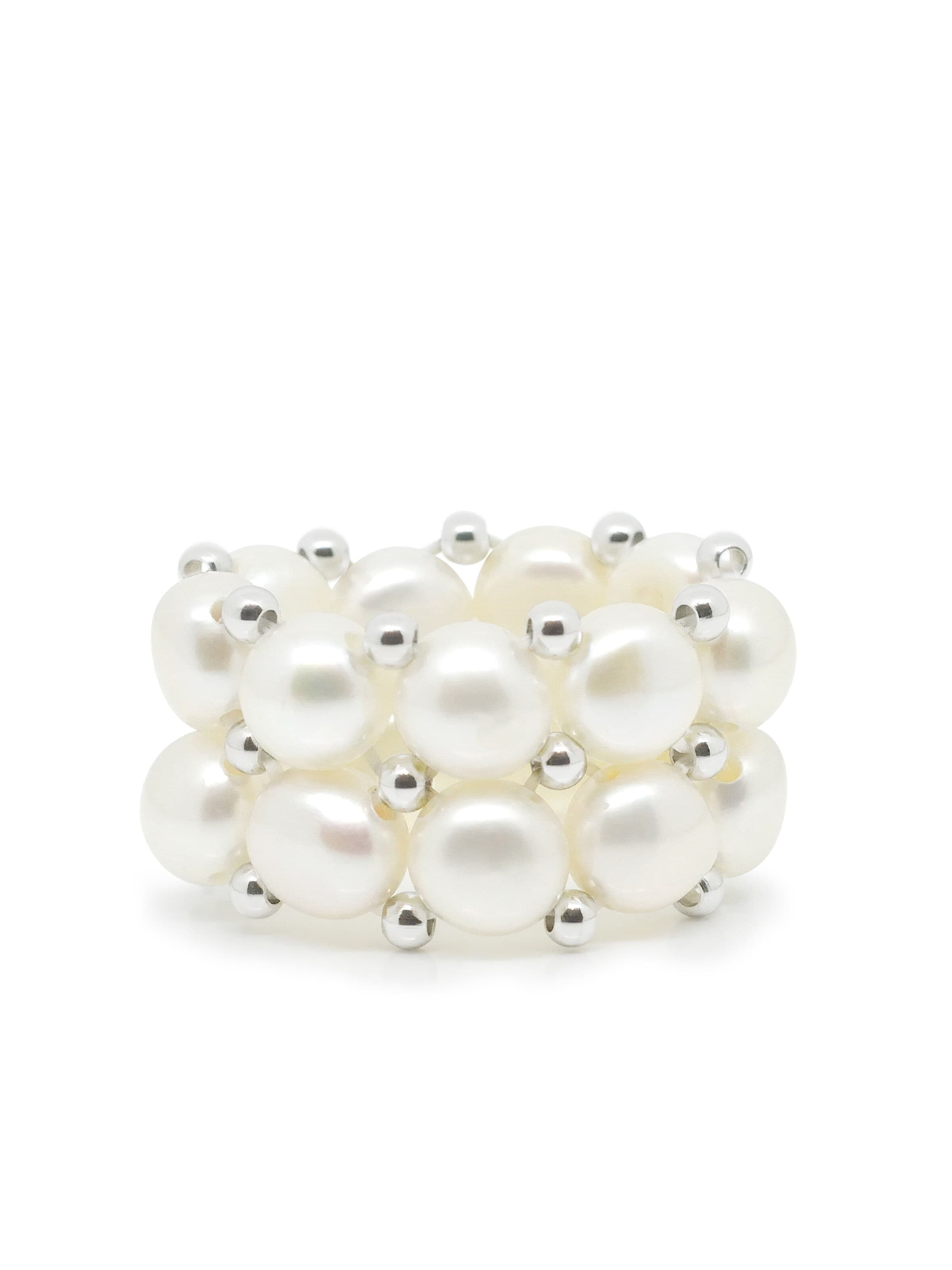 Bague 'TUILERIES' Ateliers Saint Germain en blanc : devant