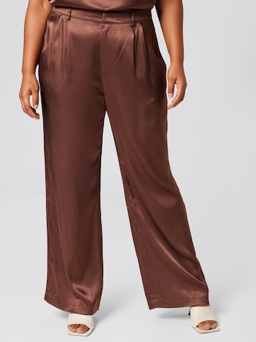 A LOT LESS Loose fit Pants 'Eve' in Brown: front