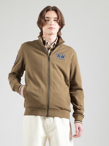 La Martina - Sudadera con cremallera en verde: frente