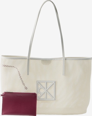 Cabas Calvin Klein en blanc : devant