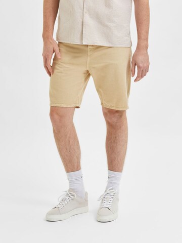 Regular Jean SELECTED HOMME en beige : devant