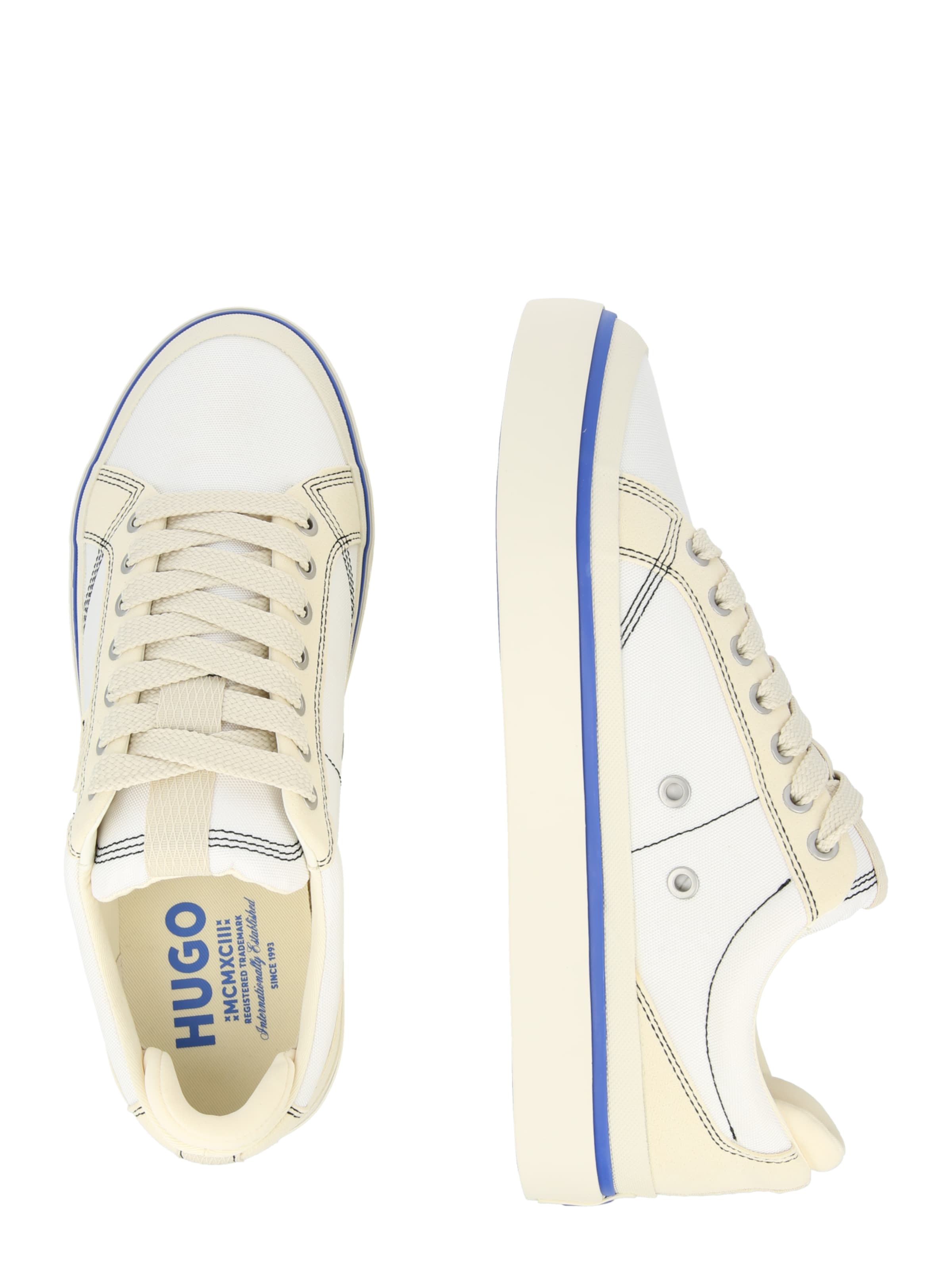 HUGO Σνίκερ χαμηλό 'Blue-X' σε λευκό