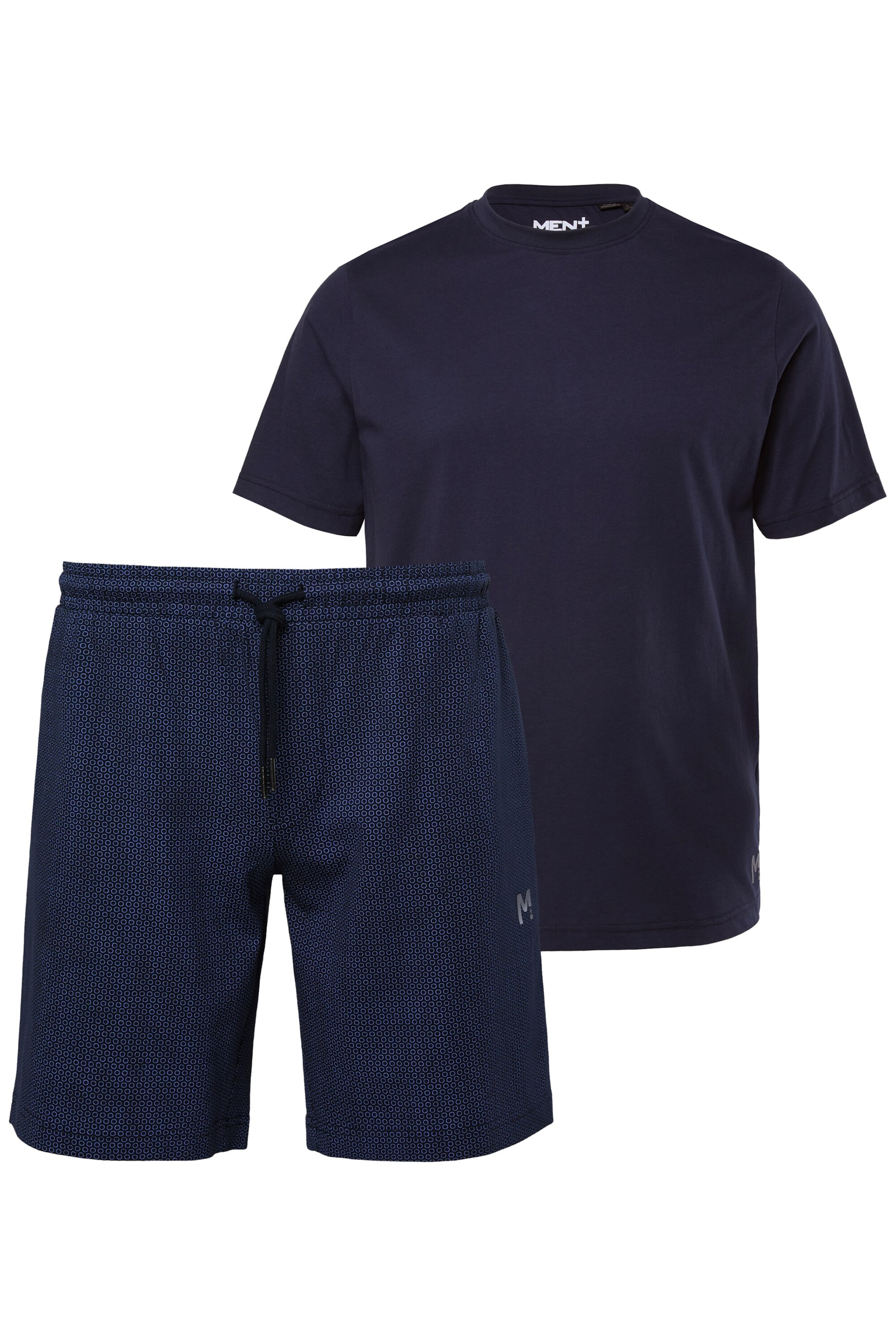 Men Plus Pyjama kort in Blauw: voorkant