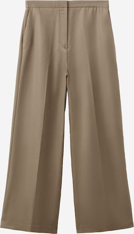 MANGO Wide Leg Suorat housut 'FLUID' värissä vihreä: etupuoli