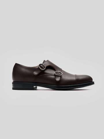 Chaussure à lacets 'Monk Strap' Solari Milano en marron : devant