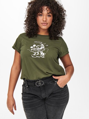 Tricou 'Minnie And Mickey' de la ONLY Carmakoma pe verde