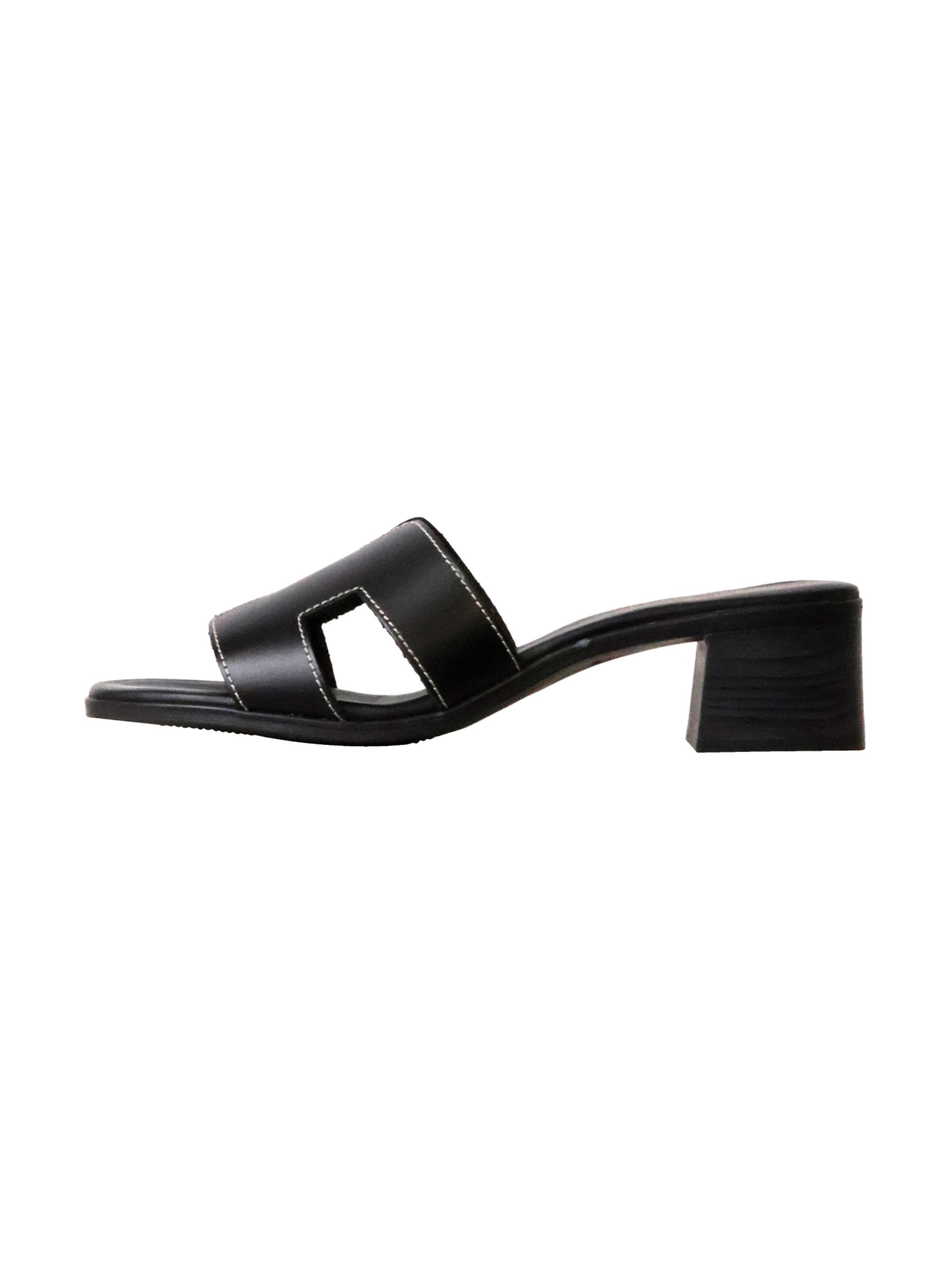 Oh my Sandals Sandały 'Leder-Sandalen mit Absatz' w kolorze czarny: przód
