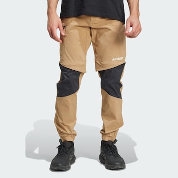 ADIDAS TERREX Tapered Outdoor trousers 'Utilitas' in Brown: front