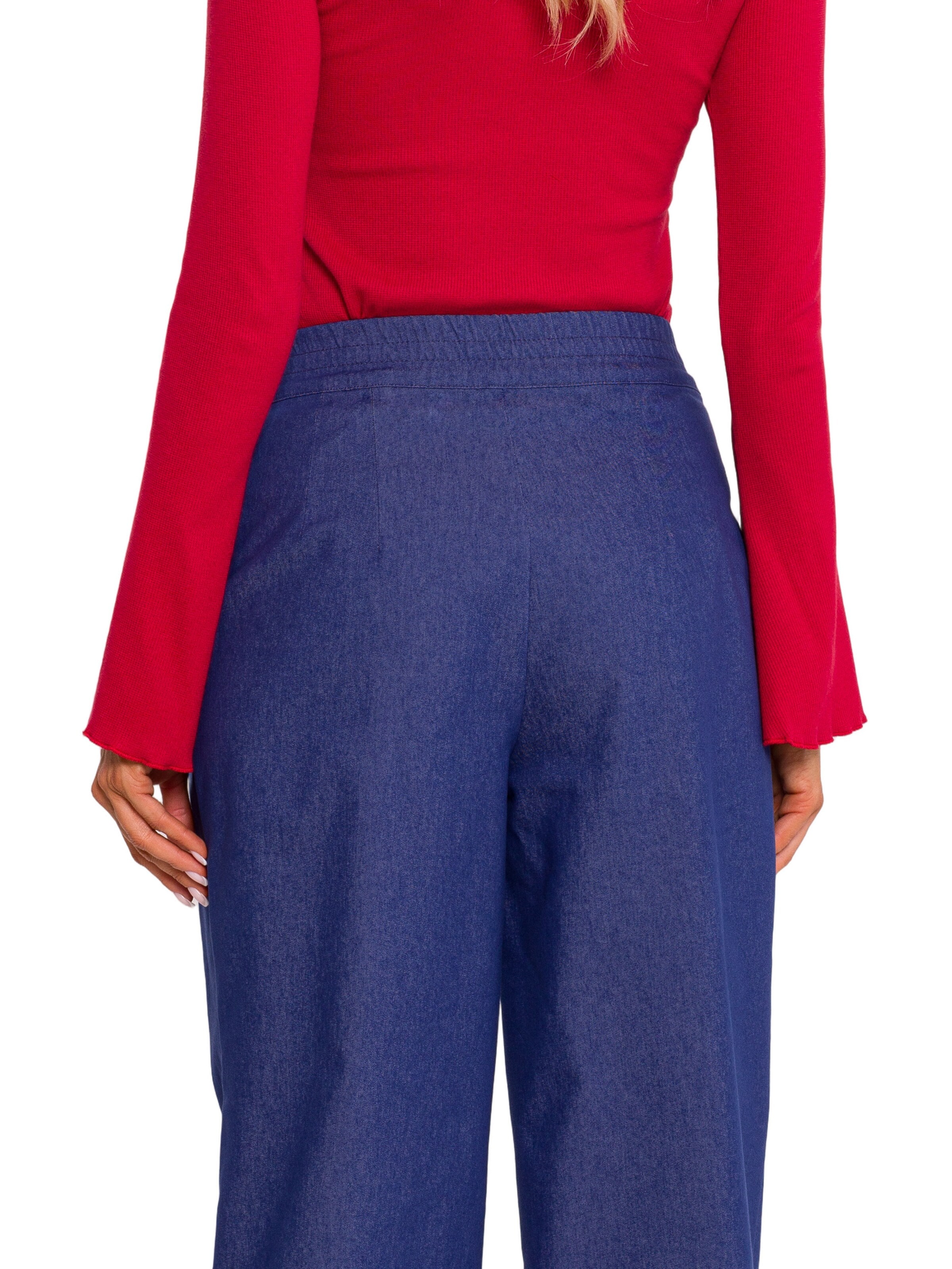 Wide leg Pantaloni de la made of emotion pe albastru