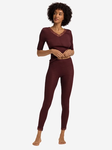 Hanro Onderhemd ' Woolen Lace ' in Bruin