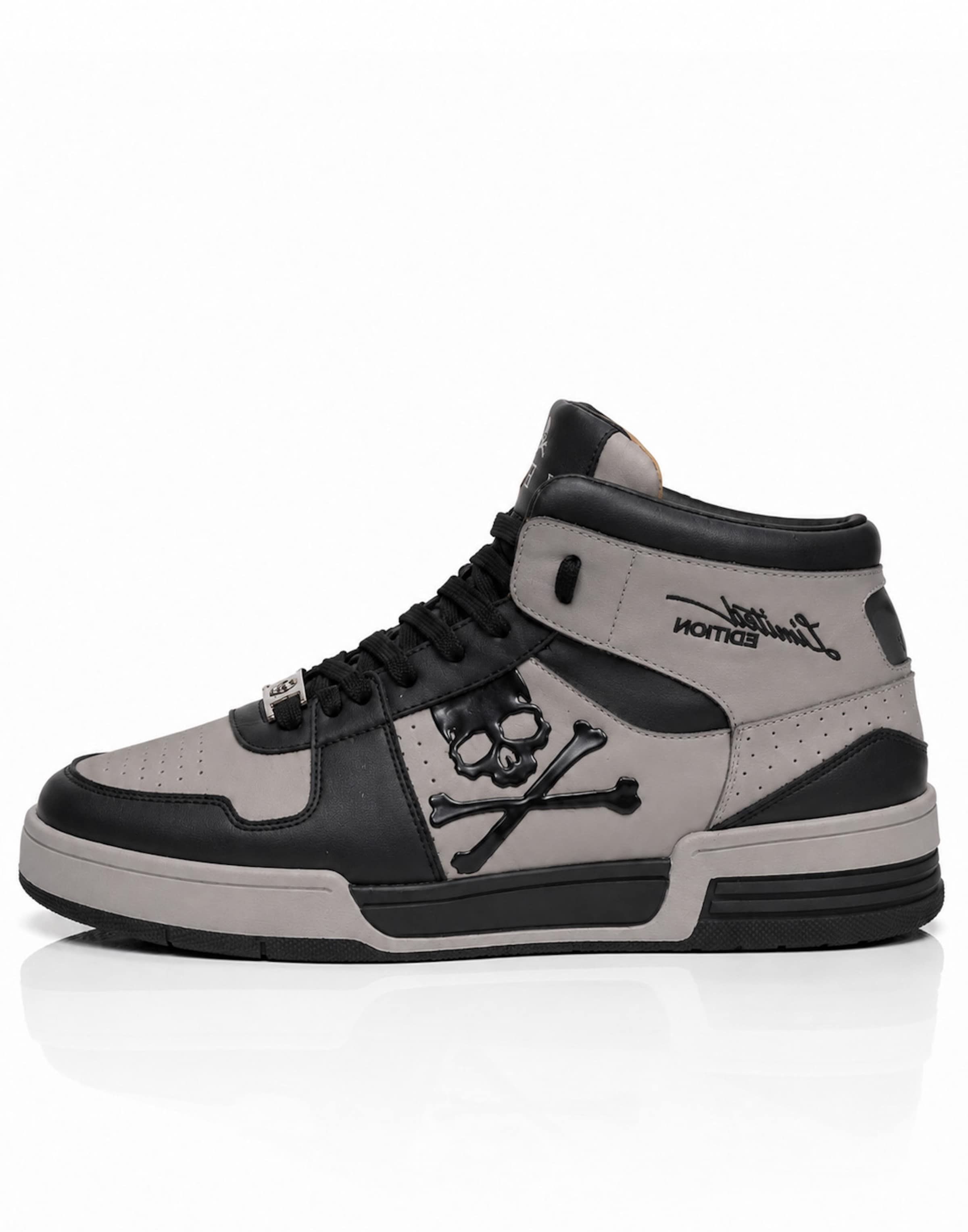 Philipp Plein - Sapatilhas altas 'Notorius' em castanho: frente