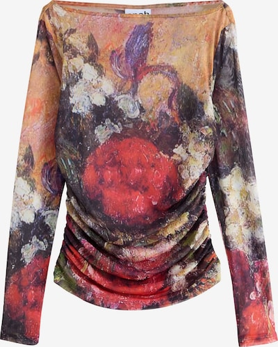 Next Majica 'Lindsey Cherek Waller' u svijetlobež / tamno bež / čokolada / trešnja crvena, Pregled proizvoda