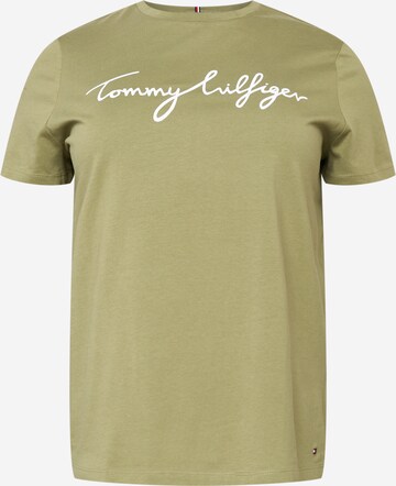 T-shirt Tommy Hilfiger Curve en vert : devant