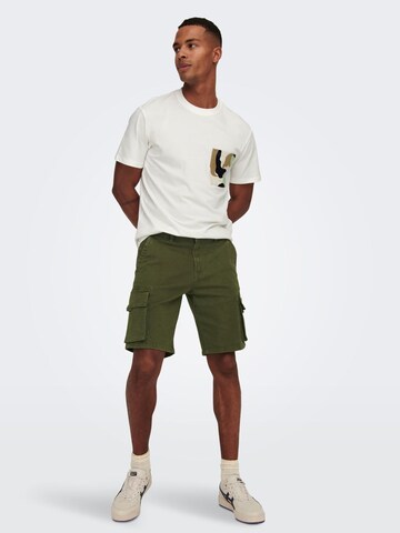 Regular Pantalon cargo Only & Sons en vert