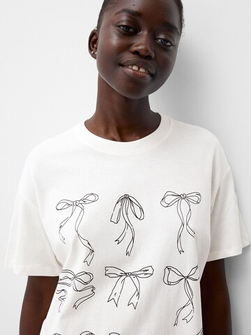 Bershka T-Shirt in Weiß