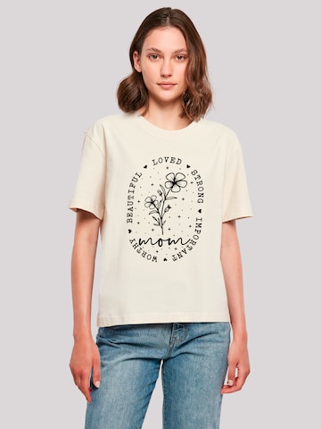 F4NT4STIC Shirt 'Mothers Day Black Art Print for Mom Best Mom Ever' in Beige: front