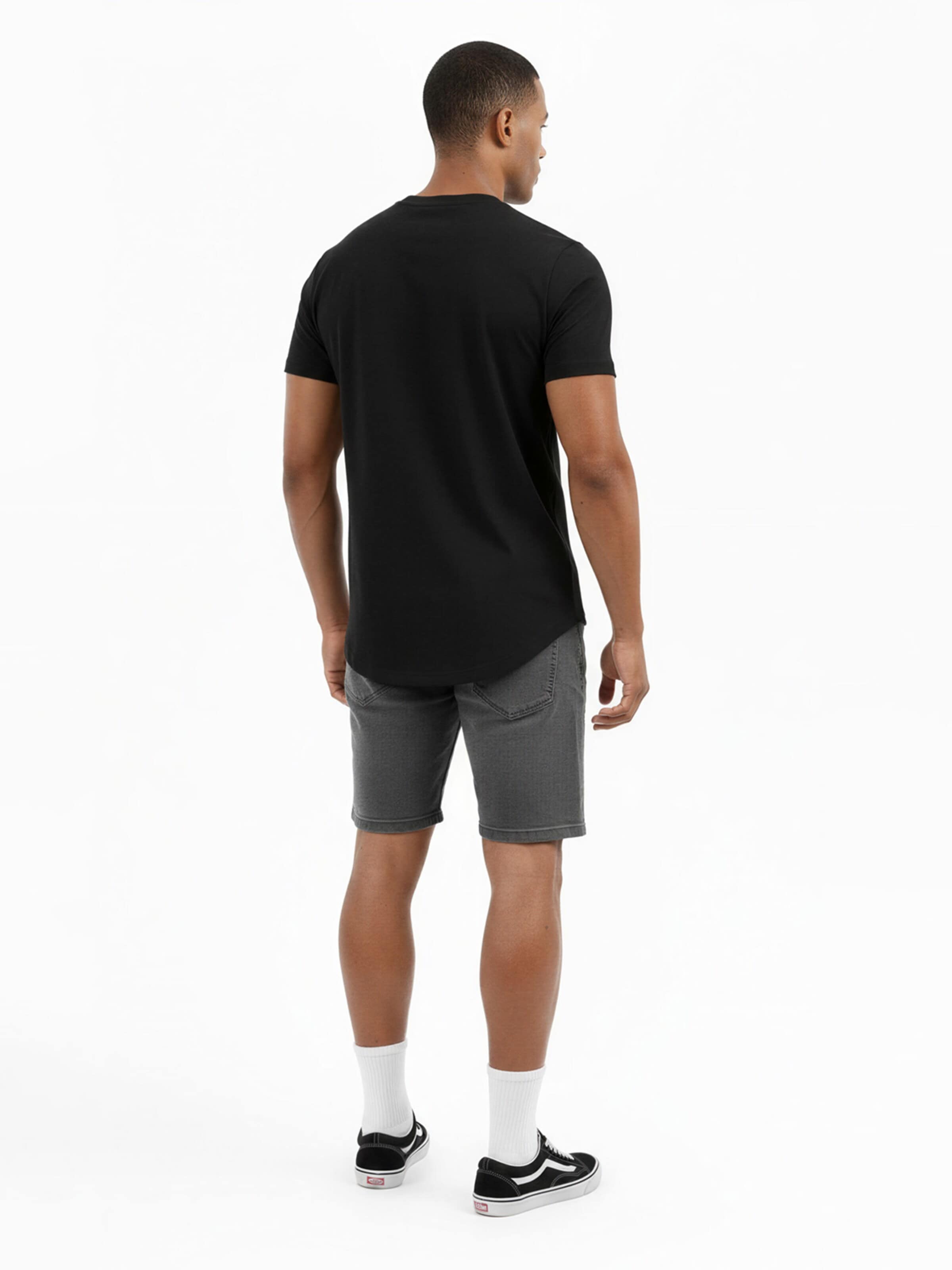 SIXLAB Shirt 'Round T-Shirt' in Black