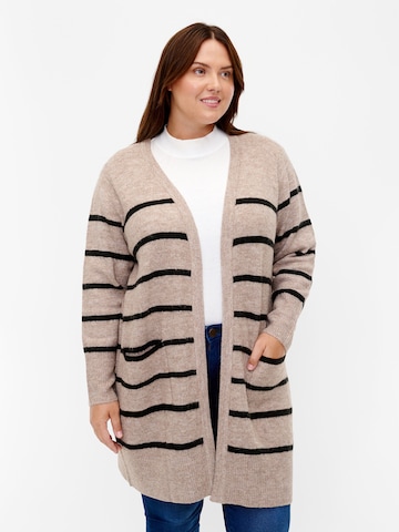 Cardigan 'SANDIE' Zizzi en beige : devant