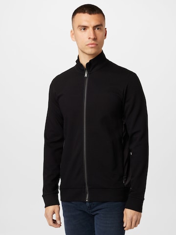 BOSS Black Zip-Up Hoodie 'Shepherd 50' in Black: front