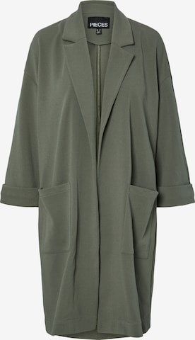 PIECES Pitkä neuletakki 'PCDAISY' värissä vihreä: etupuoli