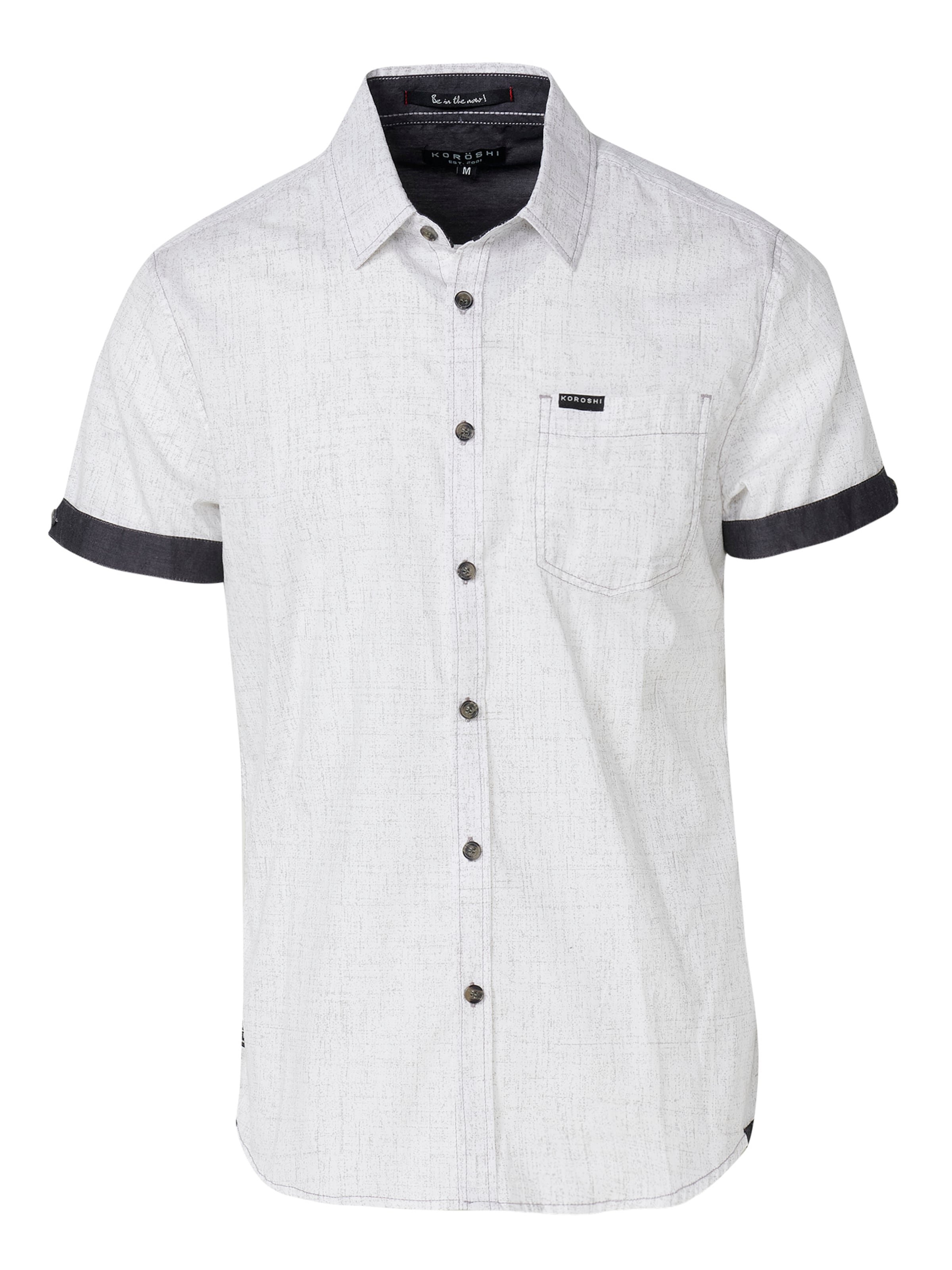 KOROSHI Regular Fit Hemd in Weiß: Vorderseite