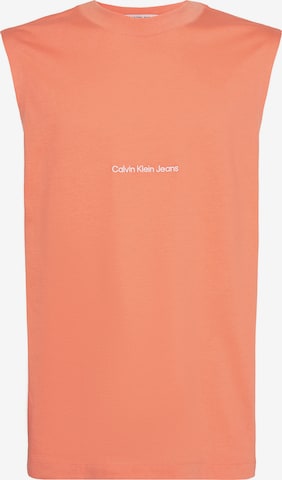 Tricou de la Calvin Klein Jeans pe portocaliu: față