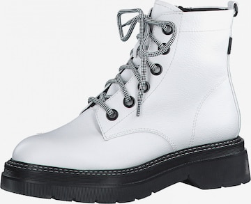 TAMARIS Lace-Up Ankle Boots in White: front