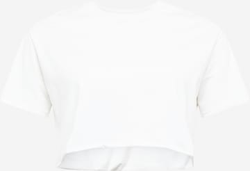 NU-IN Plus - Camiseta 'Raw Hem' en blanco: frente