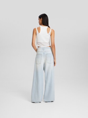 Bershka Wide leg Jeans in Blauw