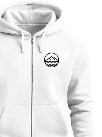 Neverless Zip-Up Hoodie 'Mountain' in White