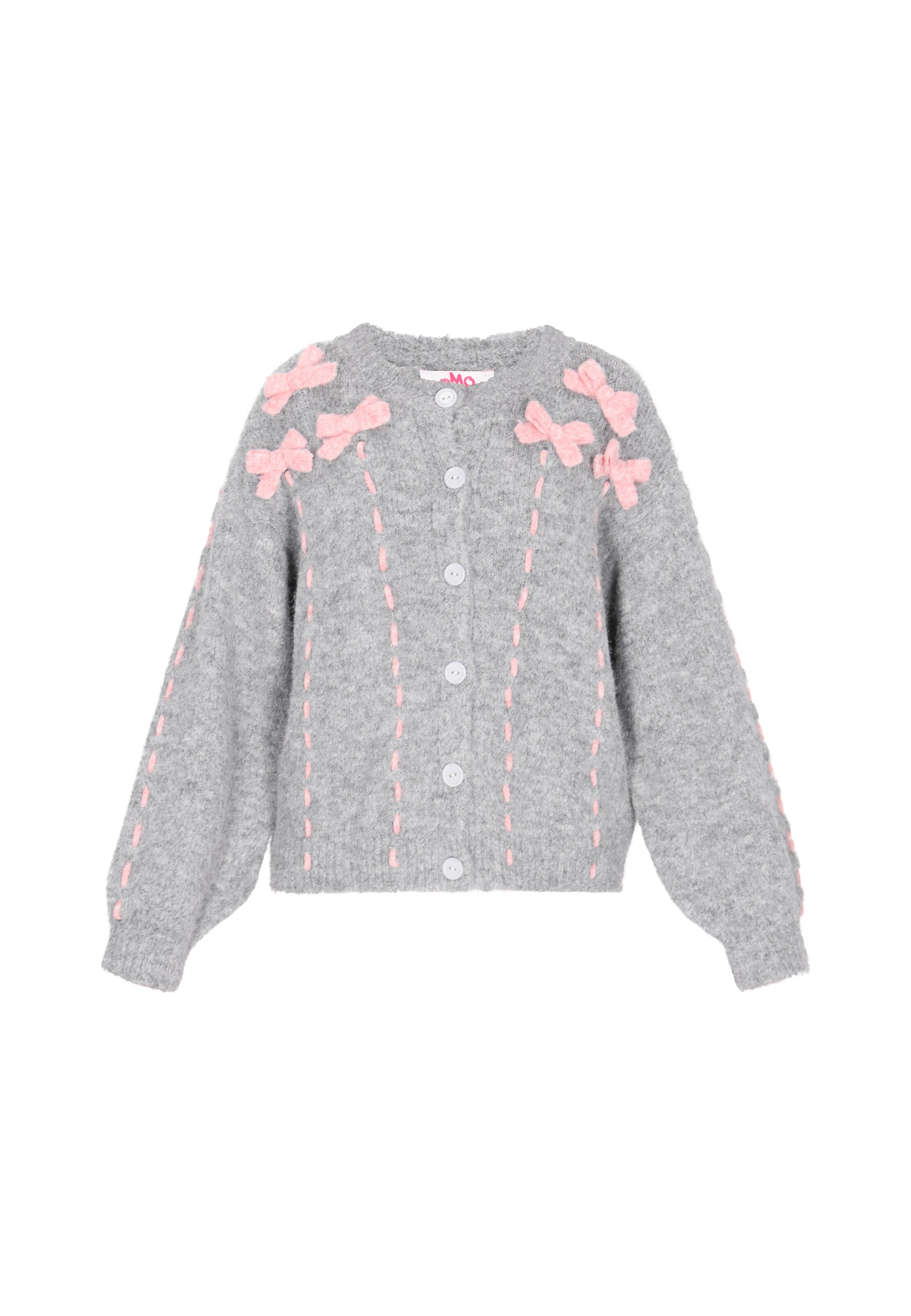 MYMO Υπερμεγέθη πλεκτή ζακέτα σε γκρι: μπροστά