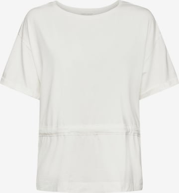 ESPRIT Λειτουργικό μπλουζάκι σε λευκό: μπροστά