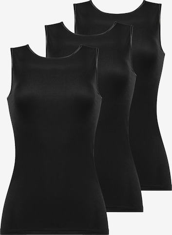 Nina von C. Unterhemd 'Fine Cotton' in Schwarz: Vorderseite