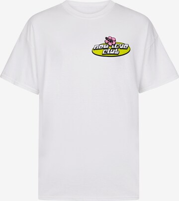New Love Club Shirt 'TRIPPY BADGES' in White: front