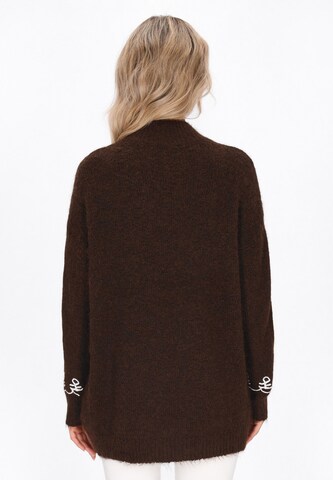 usha FESTIVAL Υπερμέγεθες πουλόβερ σε καφέ