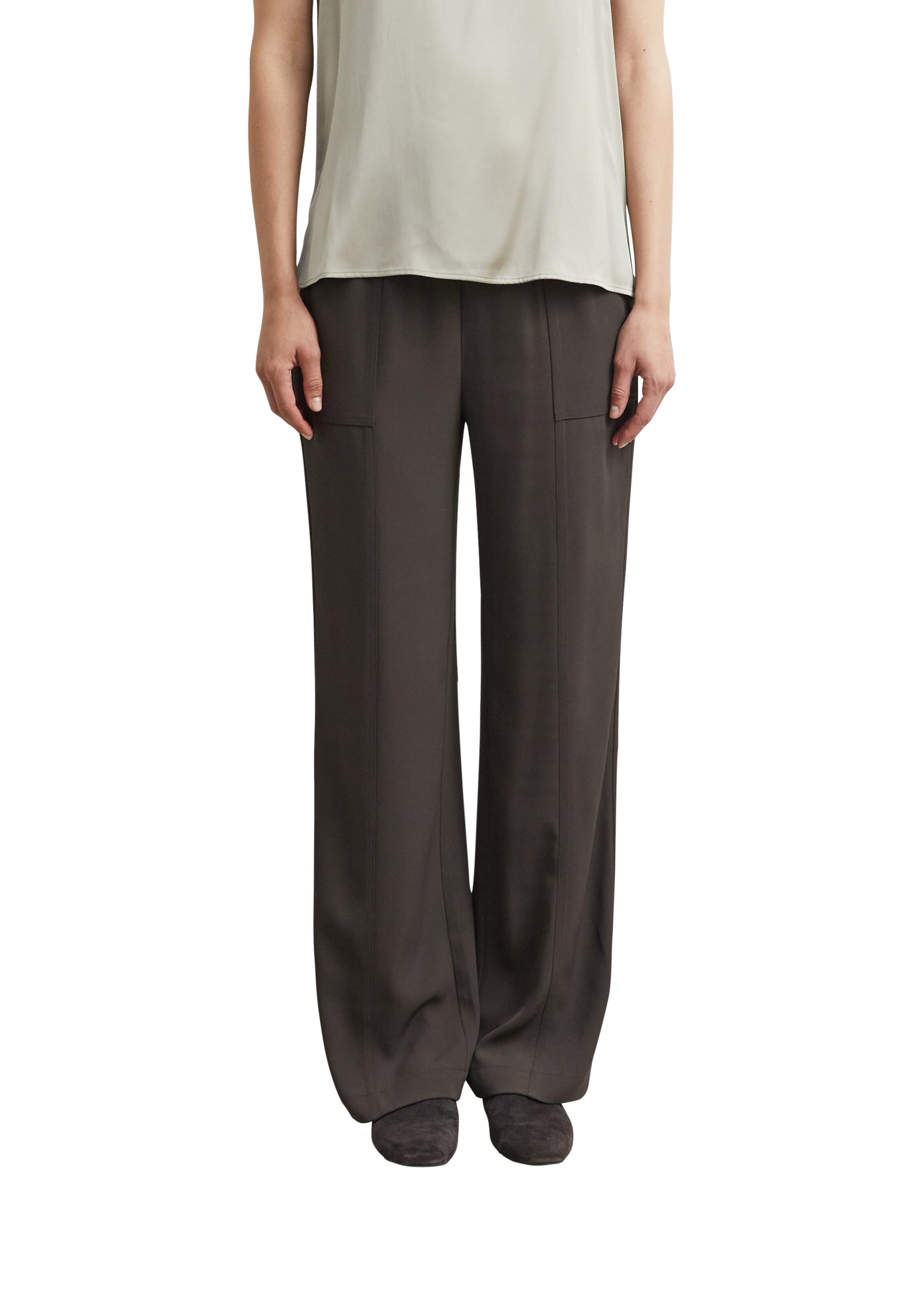 COMMA Loose fit Pants in Brown: front